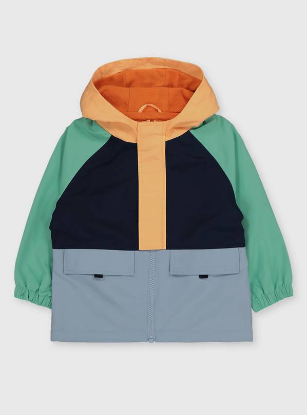 Buy Colour Block Shower Resistant Raincoat 34 years Coats and